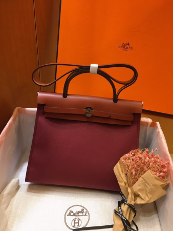 Hermes Herbag 31cm (Metallic finish selectable gold/ silver)