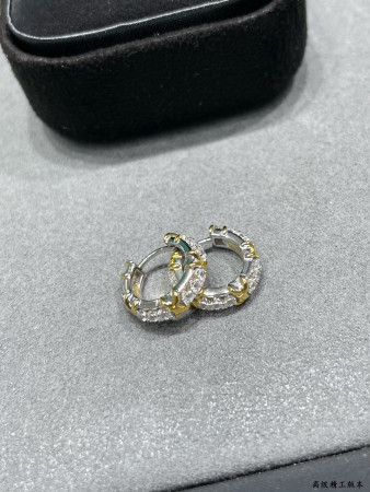 Tiffany & Co. Mini Cross Dual-Tone Hoop Earrings