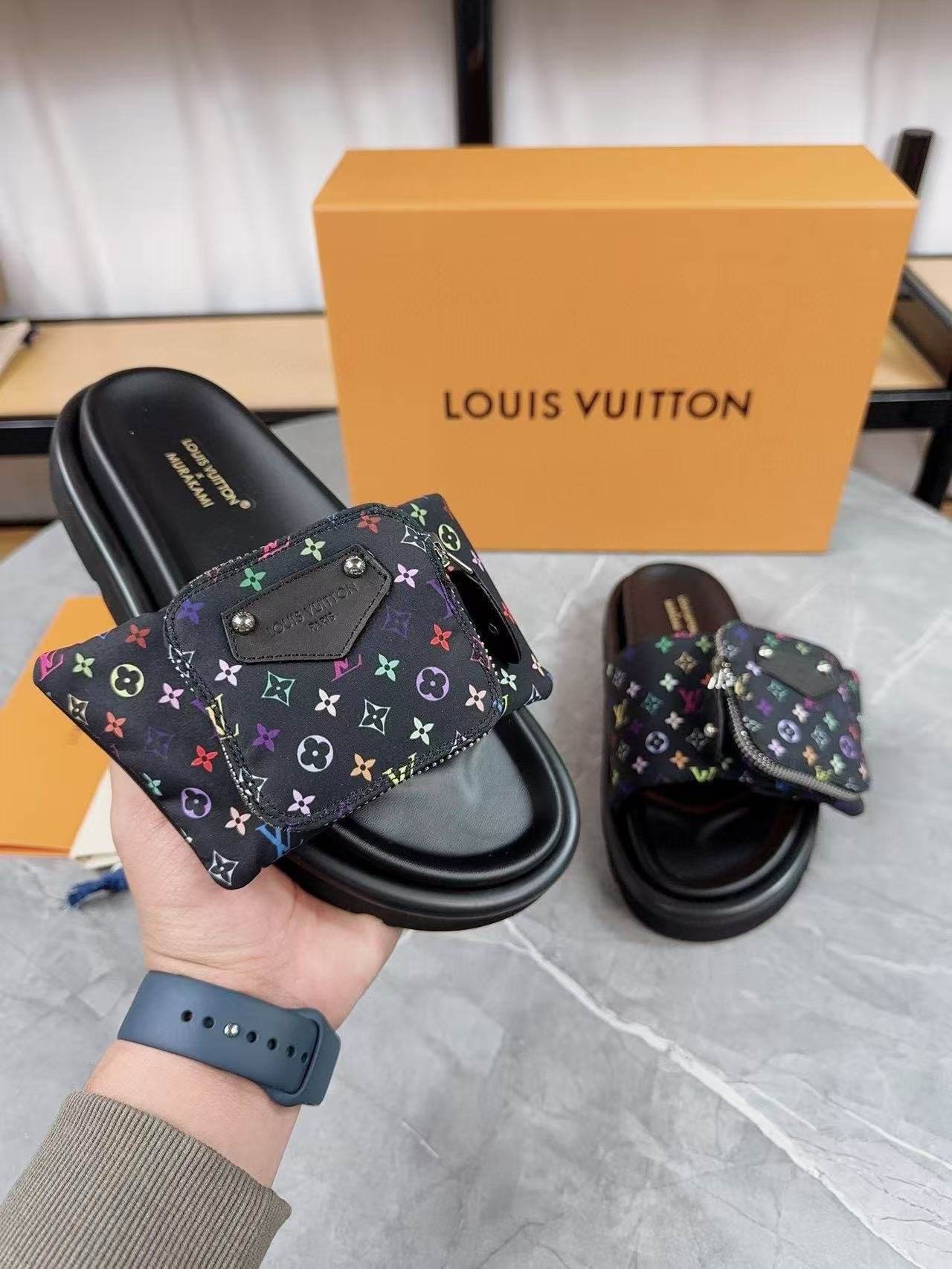 UA LV x TM Pool Pillow Flat Comfort Mule