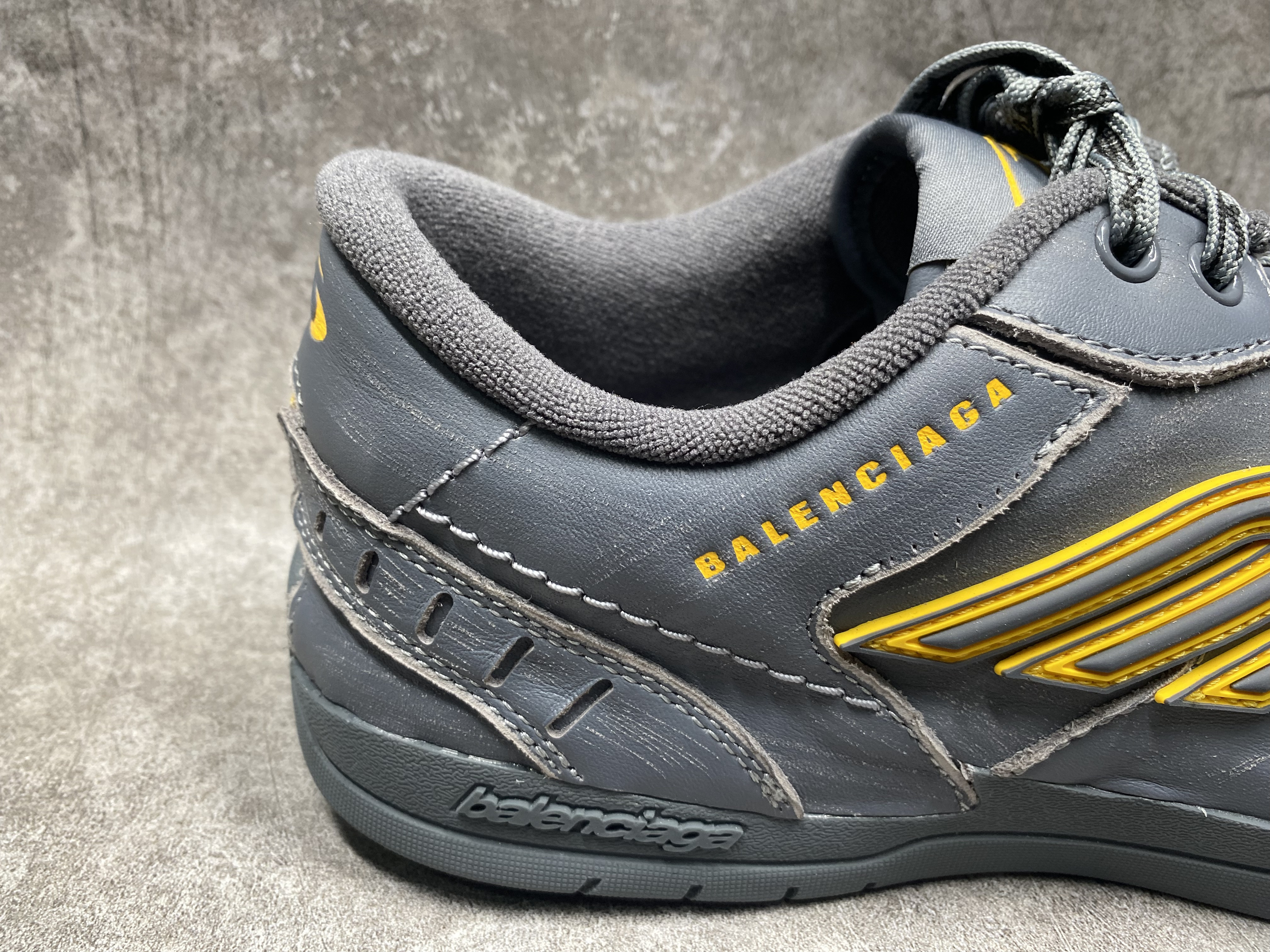 UA Balenciaga Hamptons Worn-out Sneaker in Grey/yellow(run one size large)