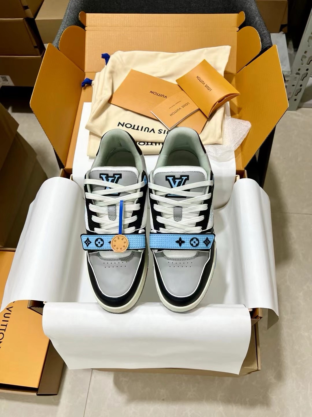 UA Louis Vuitton LV Trainer Blue Grey Black