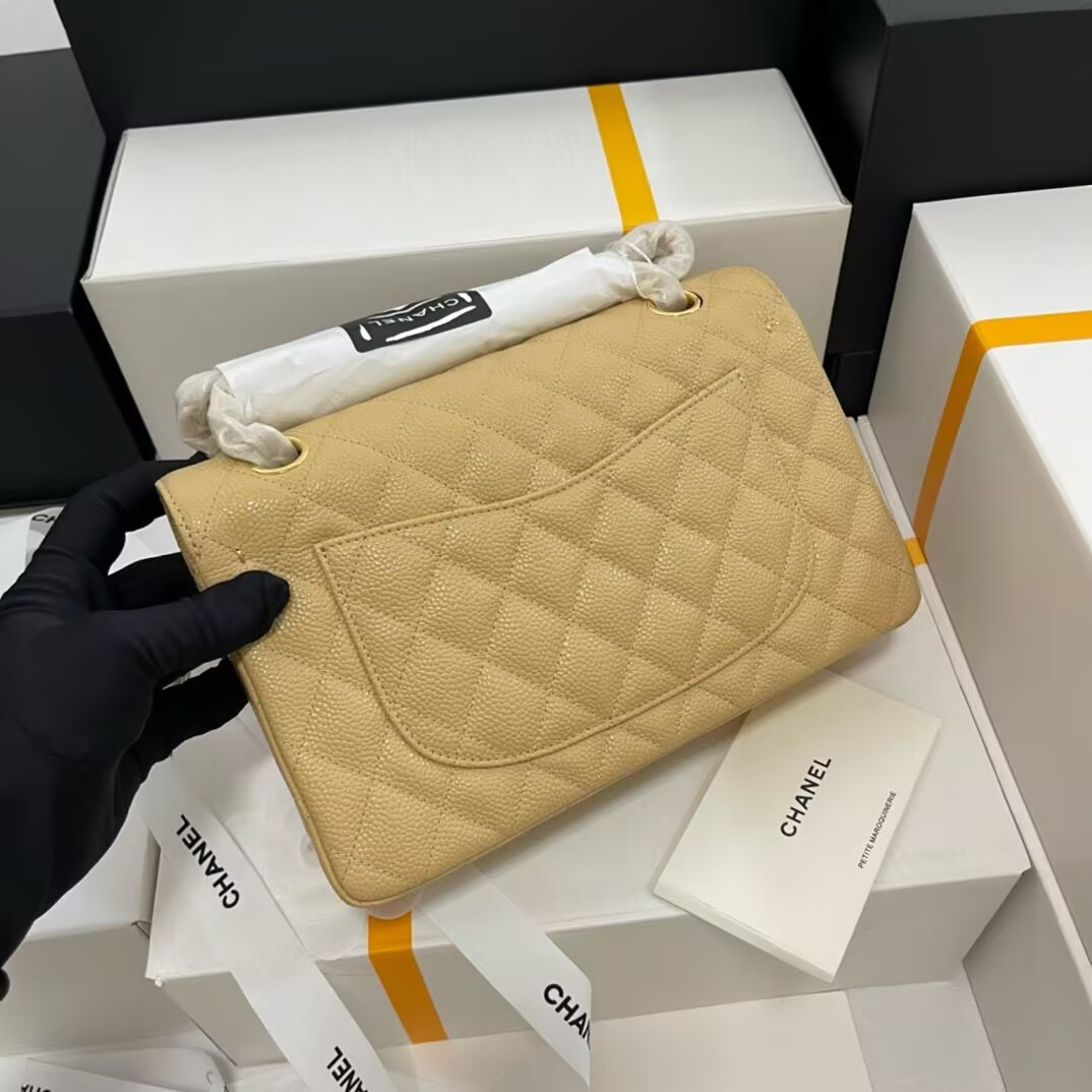 CHANEL SMALL CLASSIC HANDBAG GRAINED CALFSKIN 14.5×23×6cm