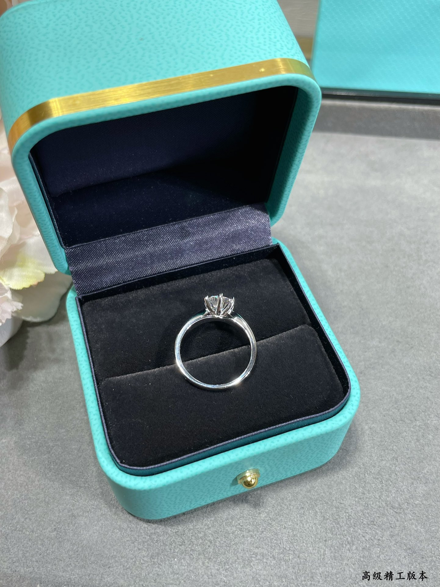 Tiffany & Co. Setting 2 Carat Diamond Ring with Star Motif Ag925