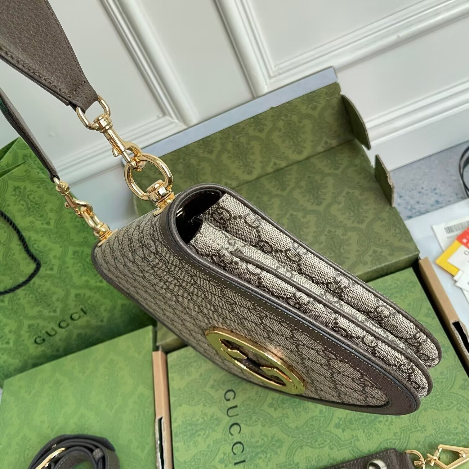 GUCCI BLONDIE TOP HANDLE BAG 29x22x7cm