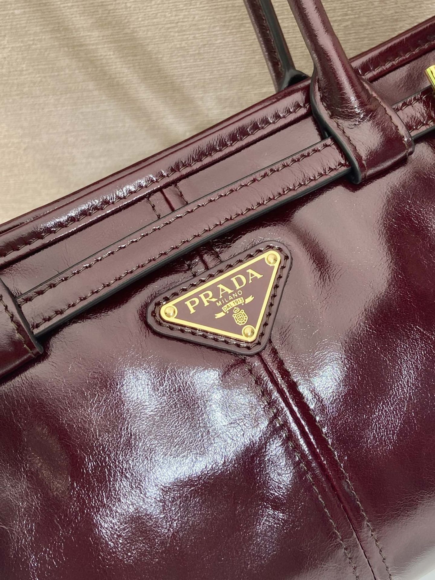 Prada Bonnie Medium Leather Handbag 32x15.5x12cm