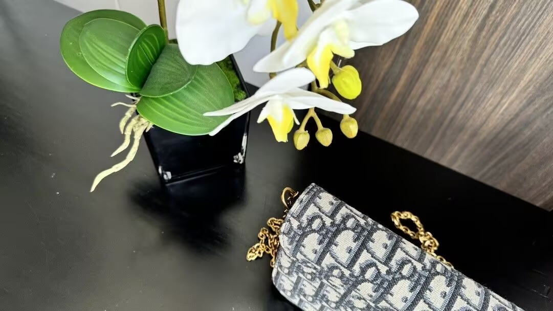 Dior Medium Saddle Pouch with Chain 21.5x13.5x4.5cm