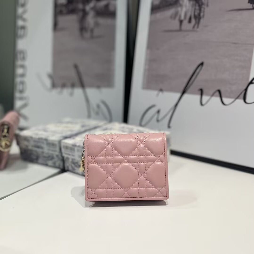 Dior Mini Lady Dior Gardenia Wallet 11x9x3cm