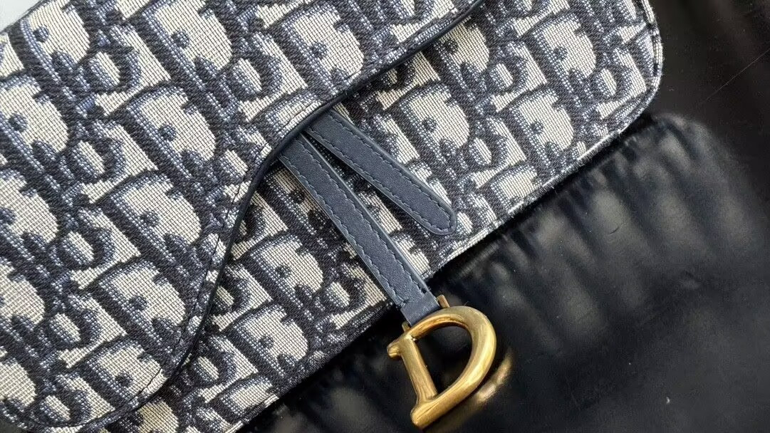 Dior Medium Saddle Pouch with Chain 21.5x13.5x4.5cm