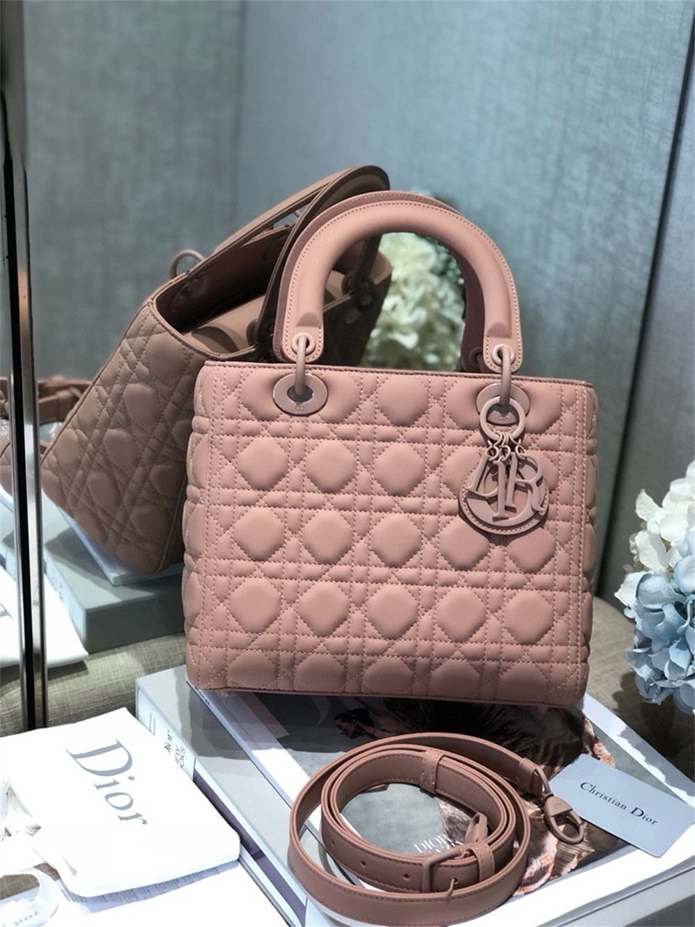 Medium Lady Dior Bag 9.5 x 8 x 4.5 inches