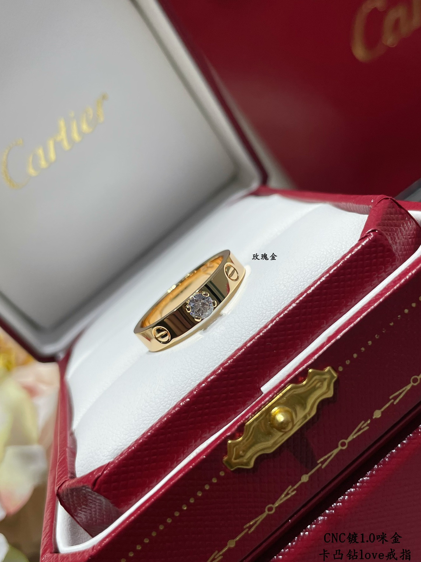 Cartier convex diamond love stud ring