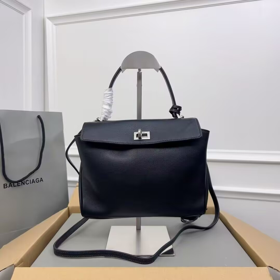 Balenciaga Women's Rodeo Handbag Mini in Black 22.8x17x9.9cm
