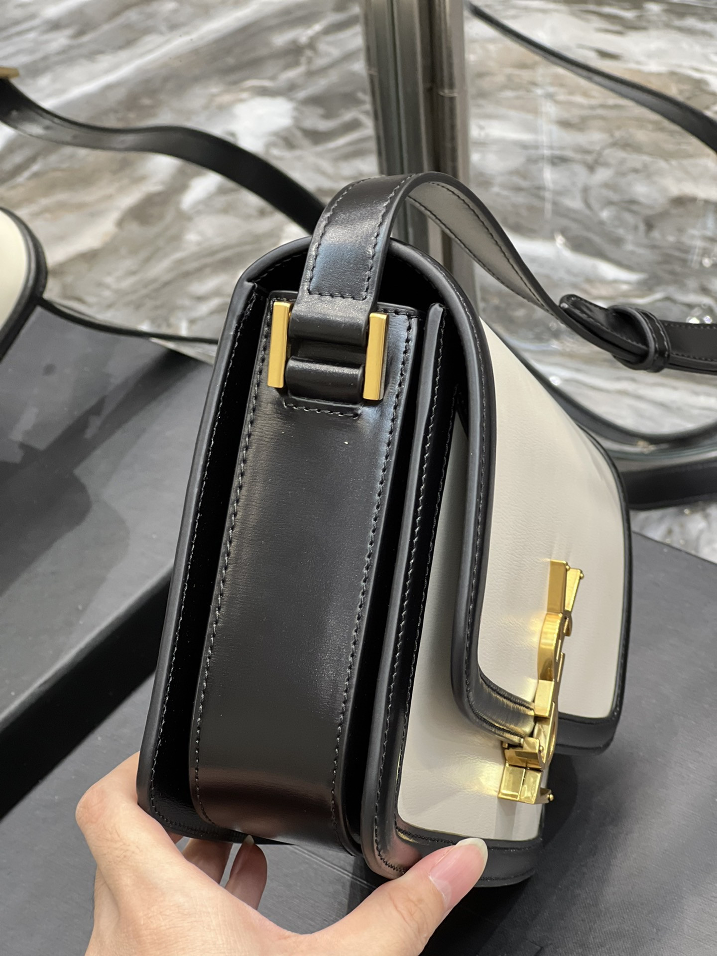YSL SOLFERINO SMALL SATCHEL IN BOX SAINT LAURENT 19 X 13 X 5 CM