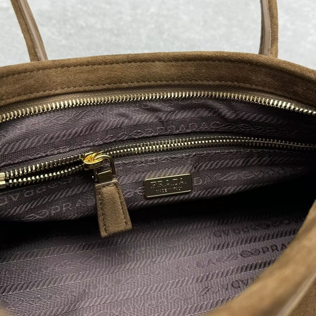 Prada Bonnie Medium Suede Handbag 32x15.5x12cm