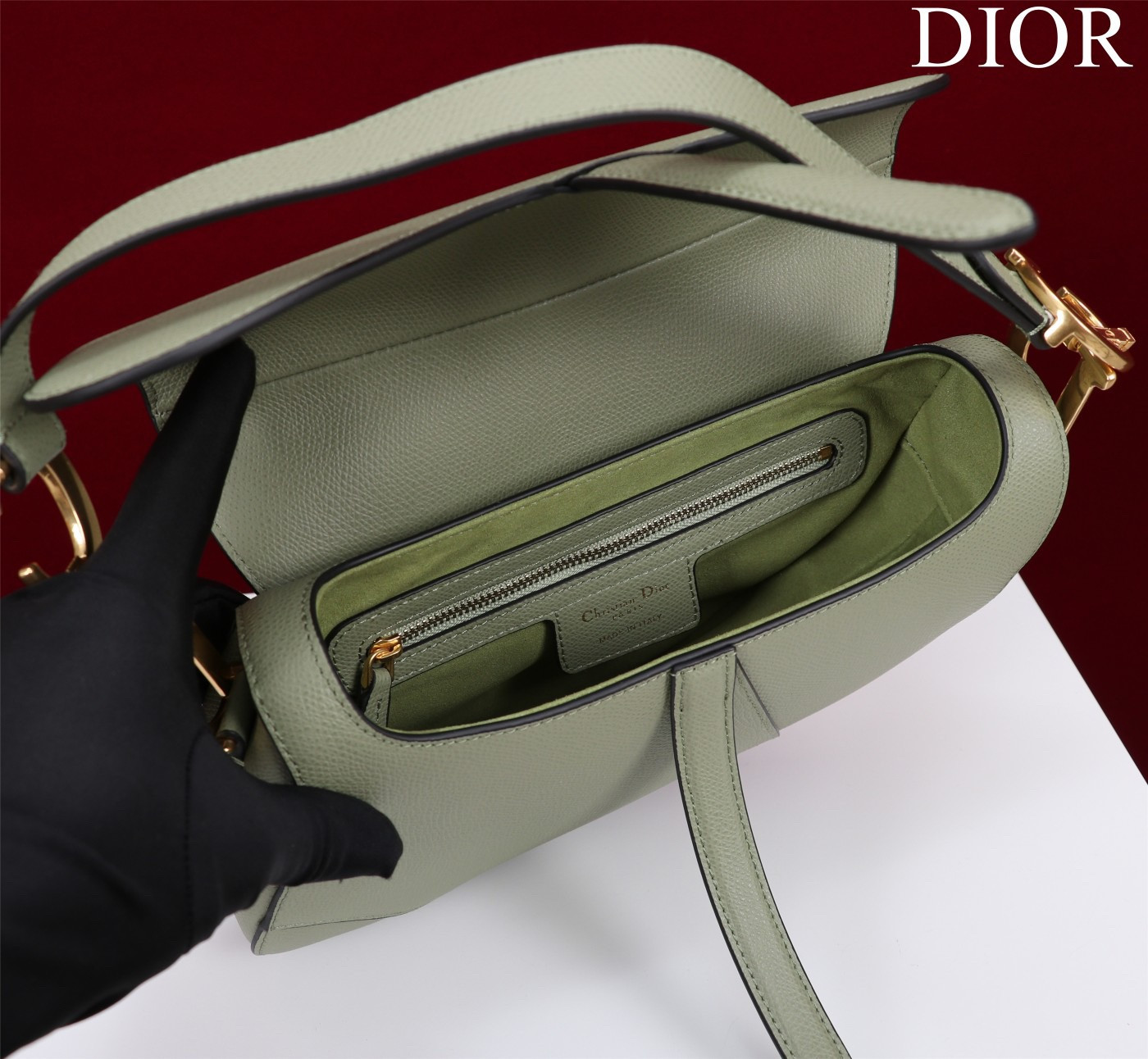 Dior Saddle Bag Grained Calfskin 25.5x20x6.5cm
