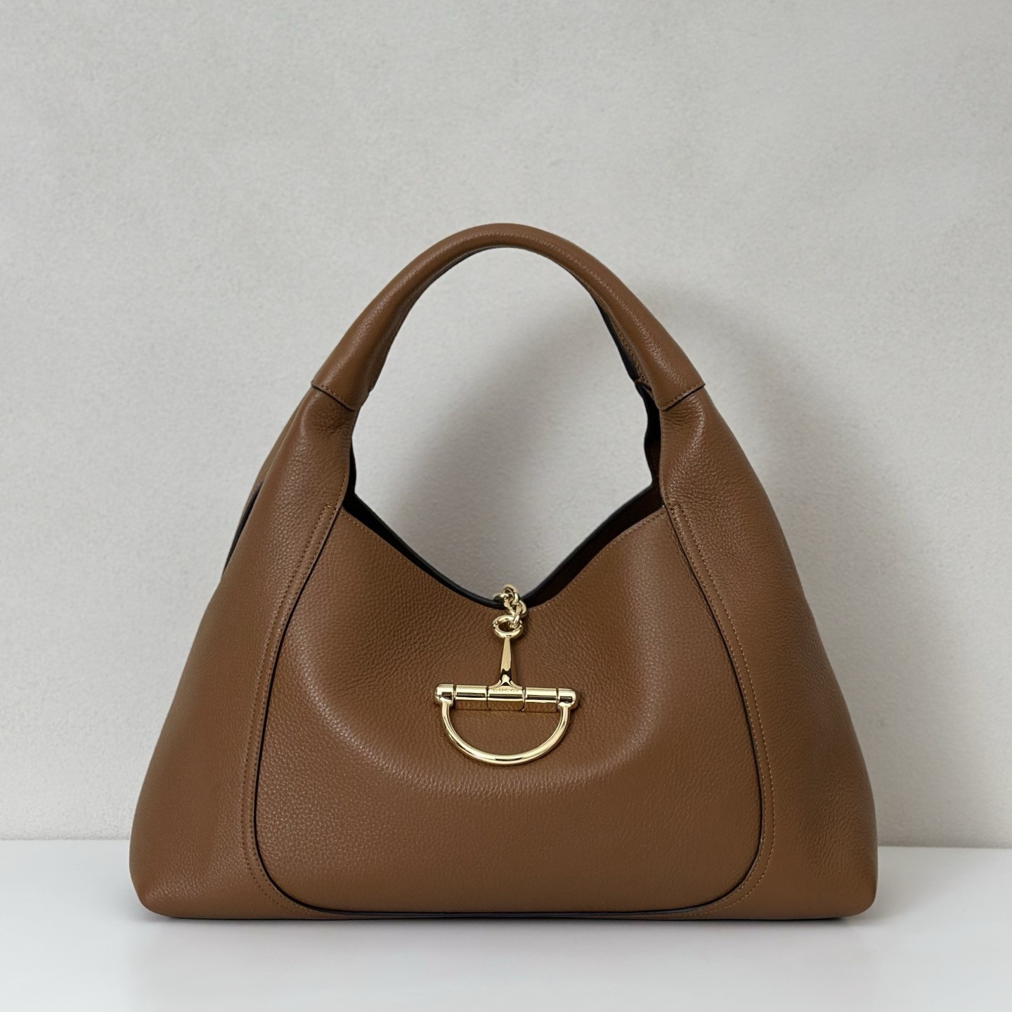 Gucci Softbit Maxi Shoulder Bag Brown Leather 46x26x16cm