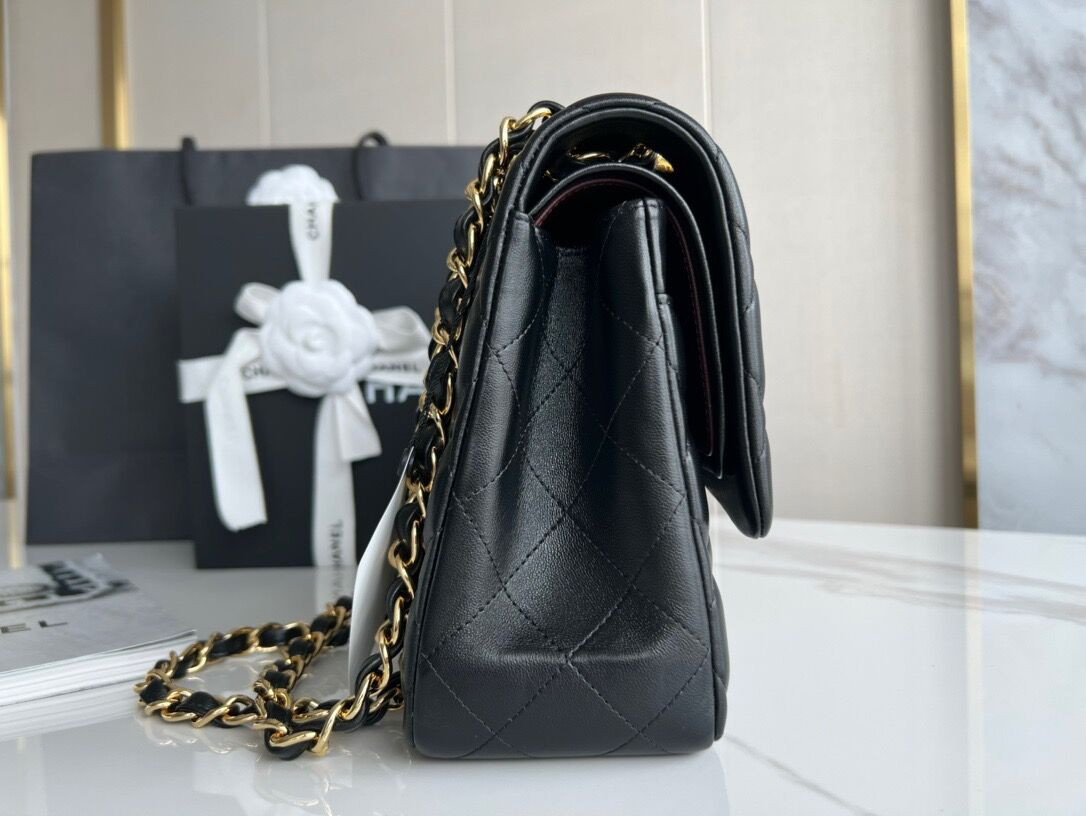 Chanel Classic Flap Jumbo 30cm CF shiny black 7.6 × 11.7 × 3.9 in