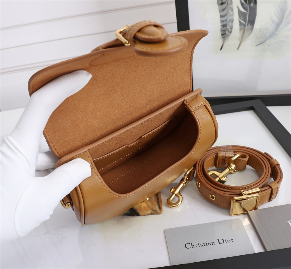 MEDIUM DIOR BOBBY BAG Camel Box Calfskin
