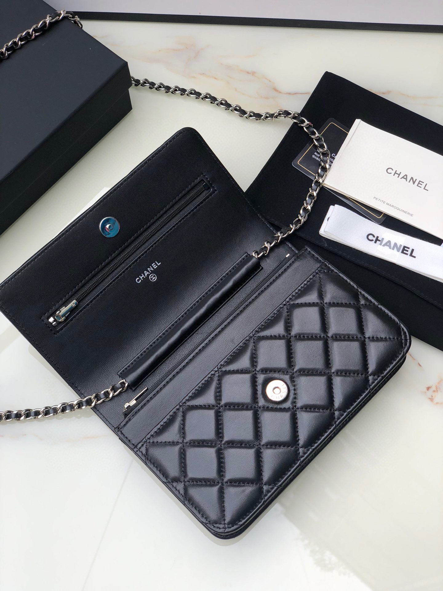 CHANEL CLASSIC WALLET ON CHAIN 4.8 × 7.5 × 1.4 in