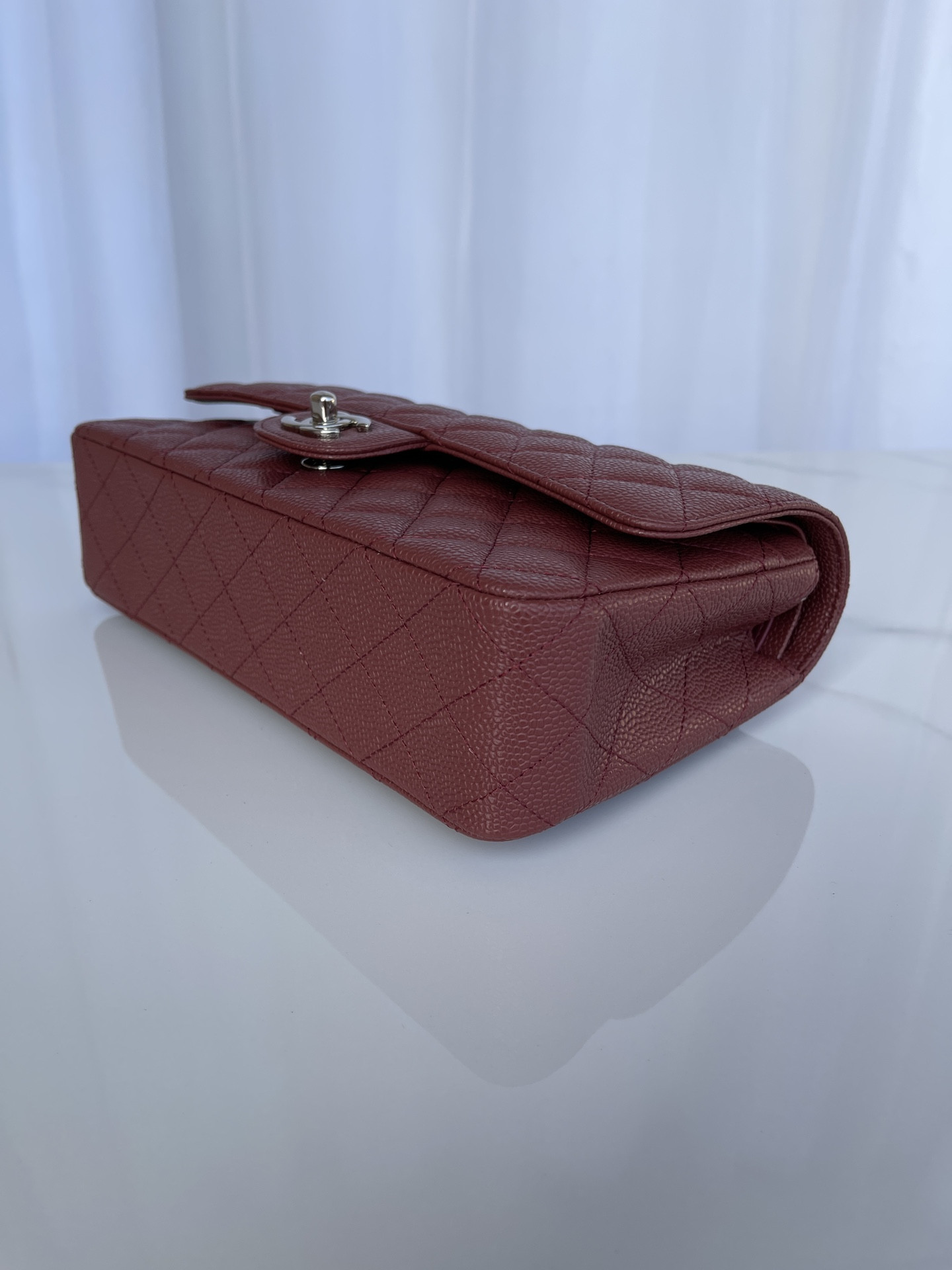 CHANEL CLASSIC HANDBAG Silver-Tone Metal 6 × 9.9 × 2.5 in