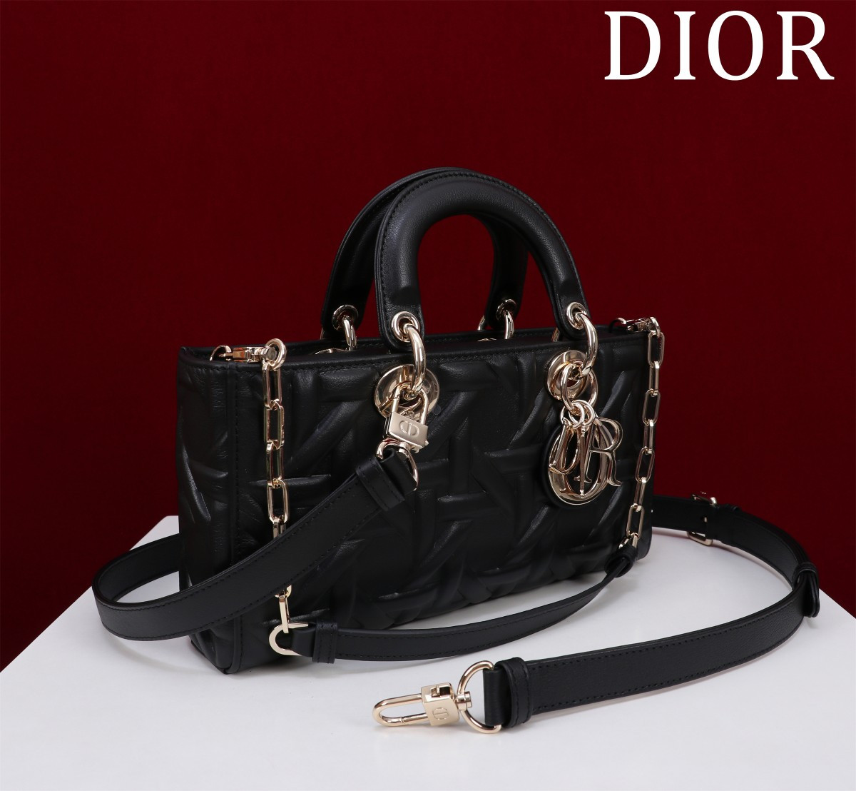Dior Medium Lady D-Joy Bag Latte Graphic Cannage 26 x 13.5 x 5 cm