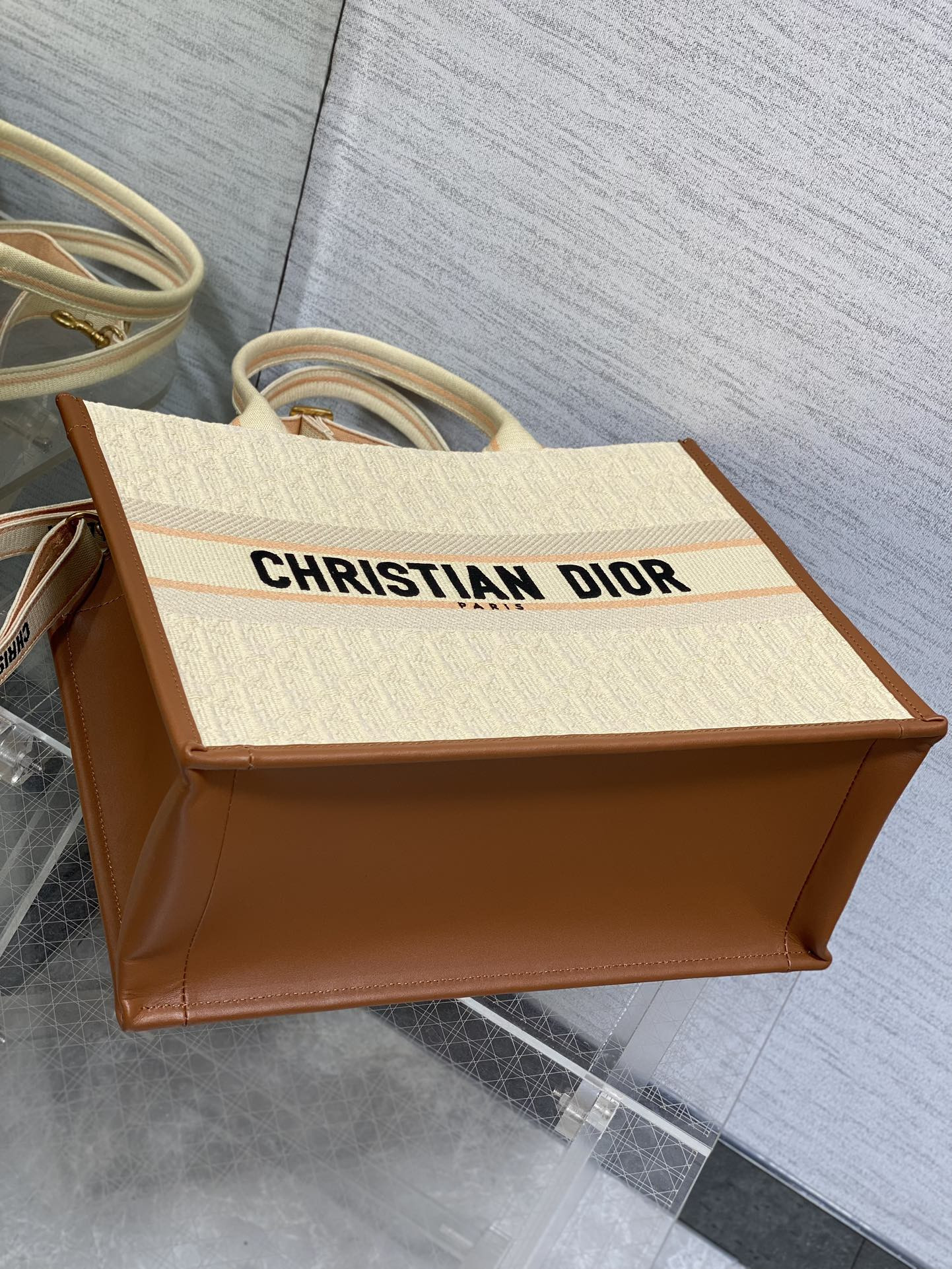 MEDIUM DIOR BOOK TOTE White Multicolor Dragon Zodiac Embroidery  36 x 27.5 x 16.5 cm