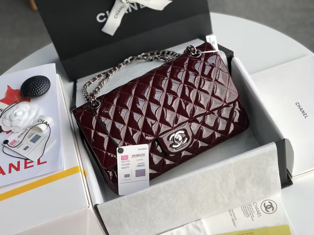 Chanel  Classic Flap Bag Burgundy 25cm