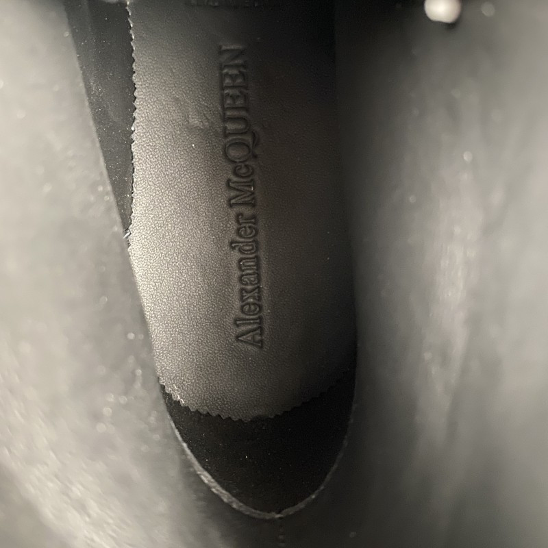 Alexander McQueen Tread Slick High Lace Up Boot Black White