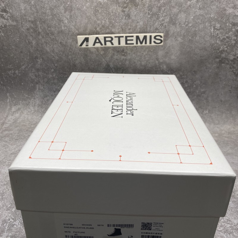 Alexander McQueen Tread Slick High Lace Up Boot Black White