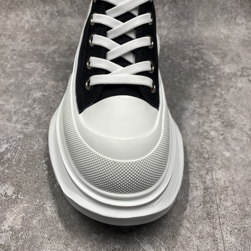 Alexander McQueen Tread Slick High Lace Up Boot Black White