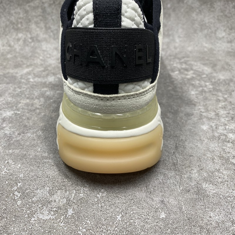Chanel White Ivory Cc Sneakers