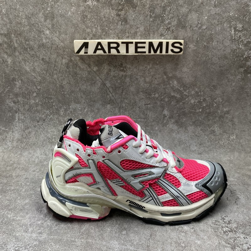 Balenciaga Wmns Runner Sneaker White Neon Pink