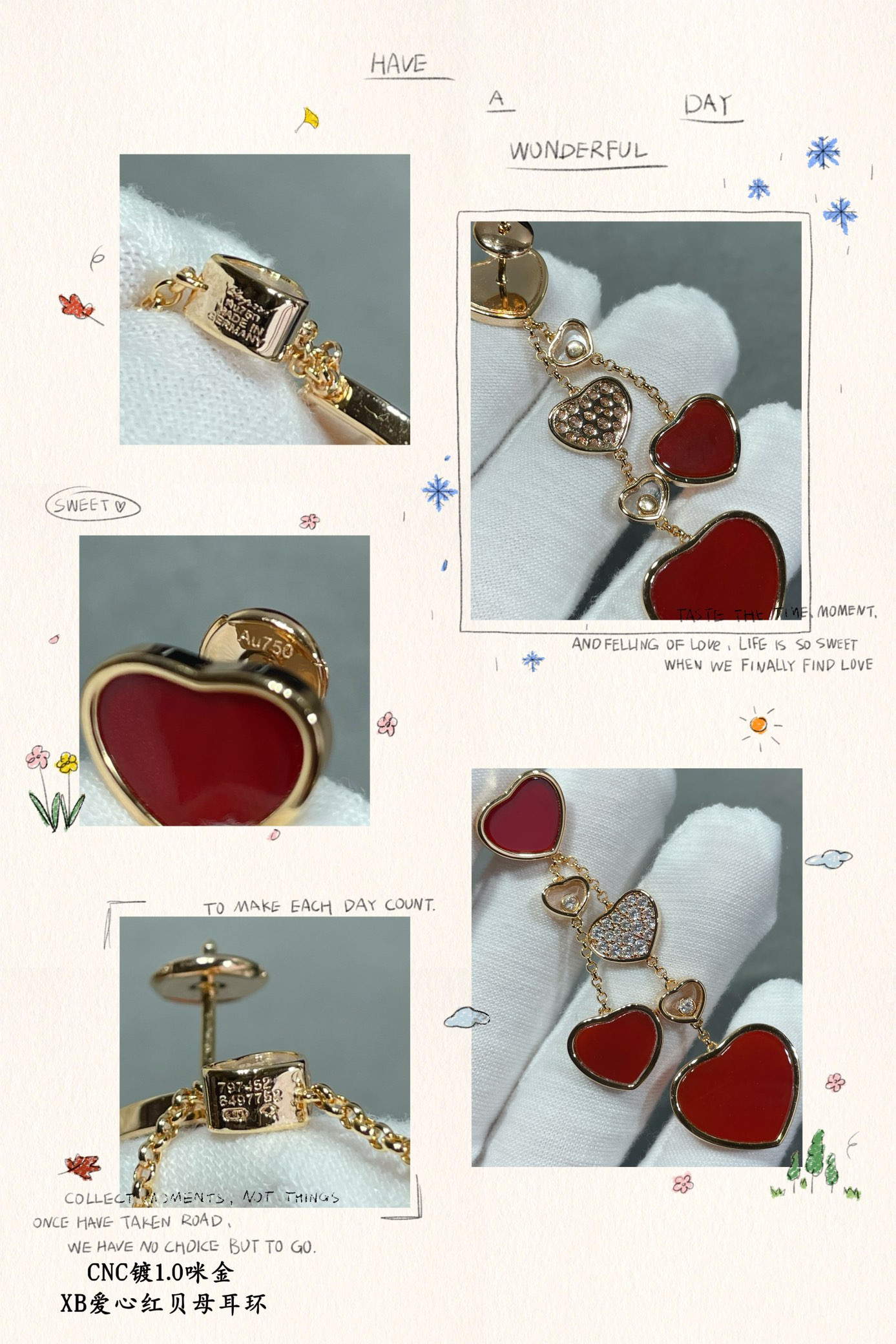 Chopard Mother-of-Pearl Heart Earrings