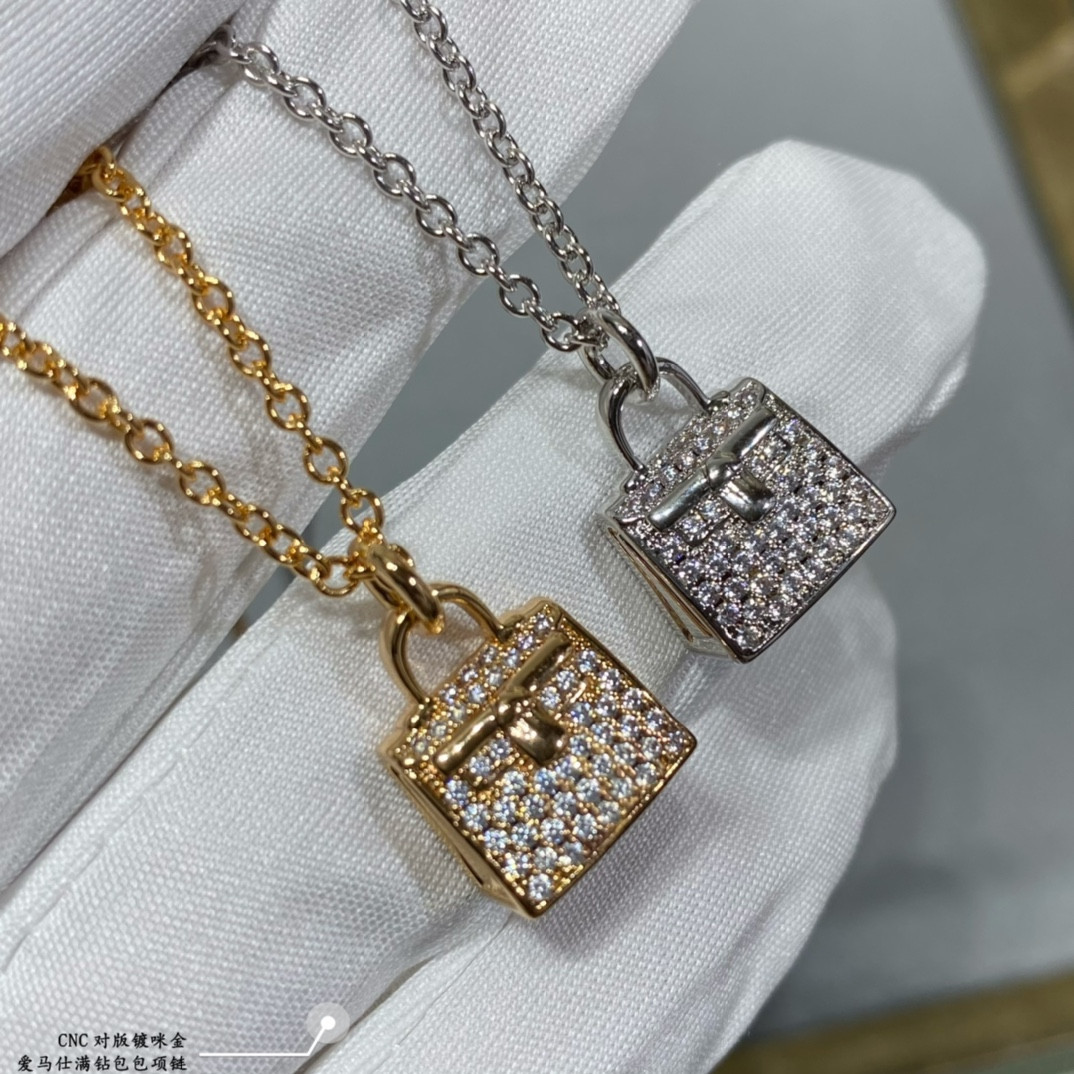Hermès Fully Diamond-Encrusted Bag Necklace