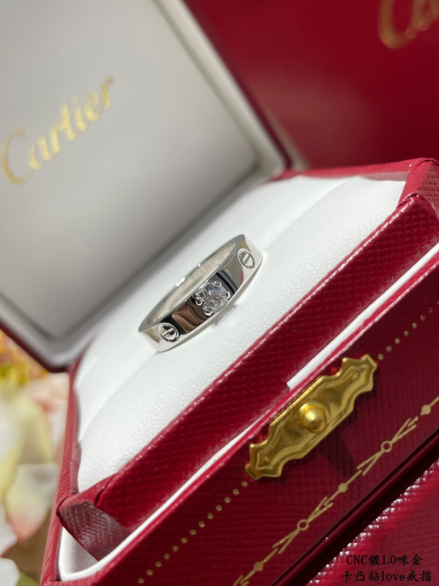 Cartier convex diamond love stud ring