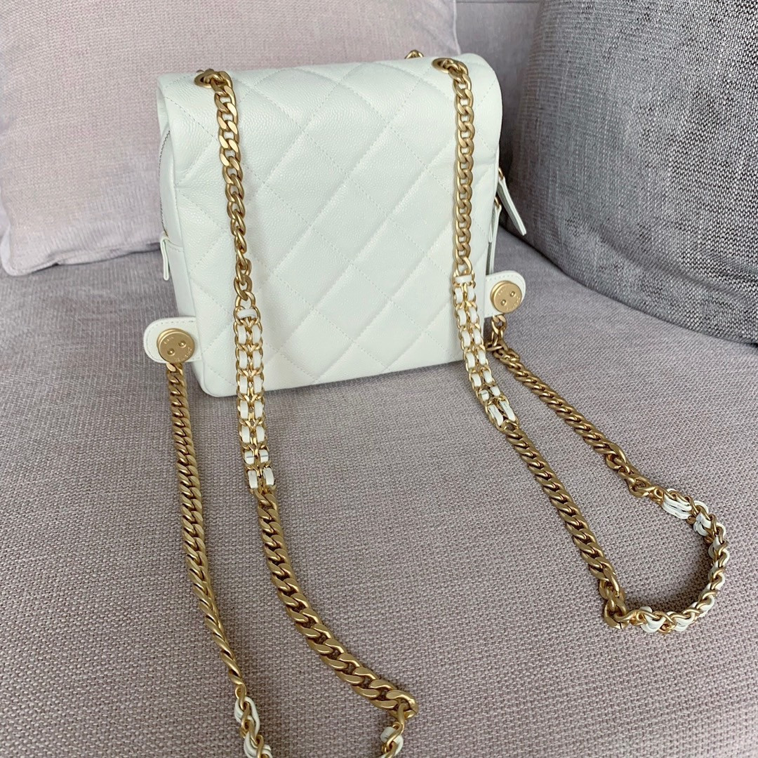 CHANEL ADO BACKPACK IN WHITE