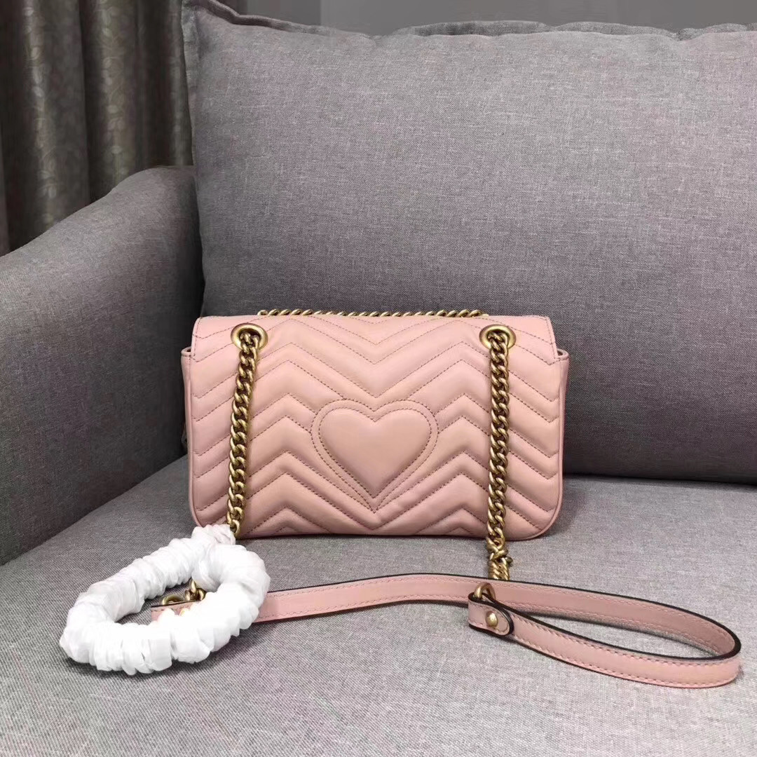 Gucci GG marmont should bag in pink 26cm