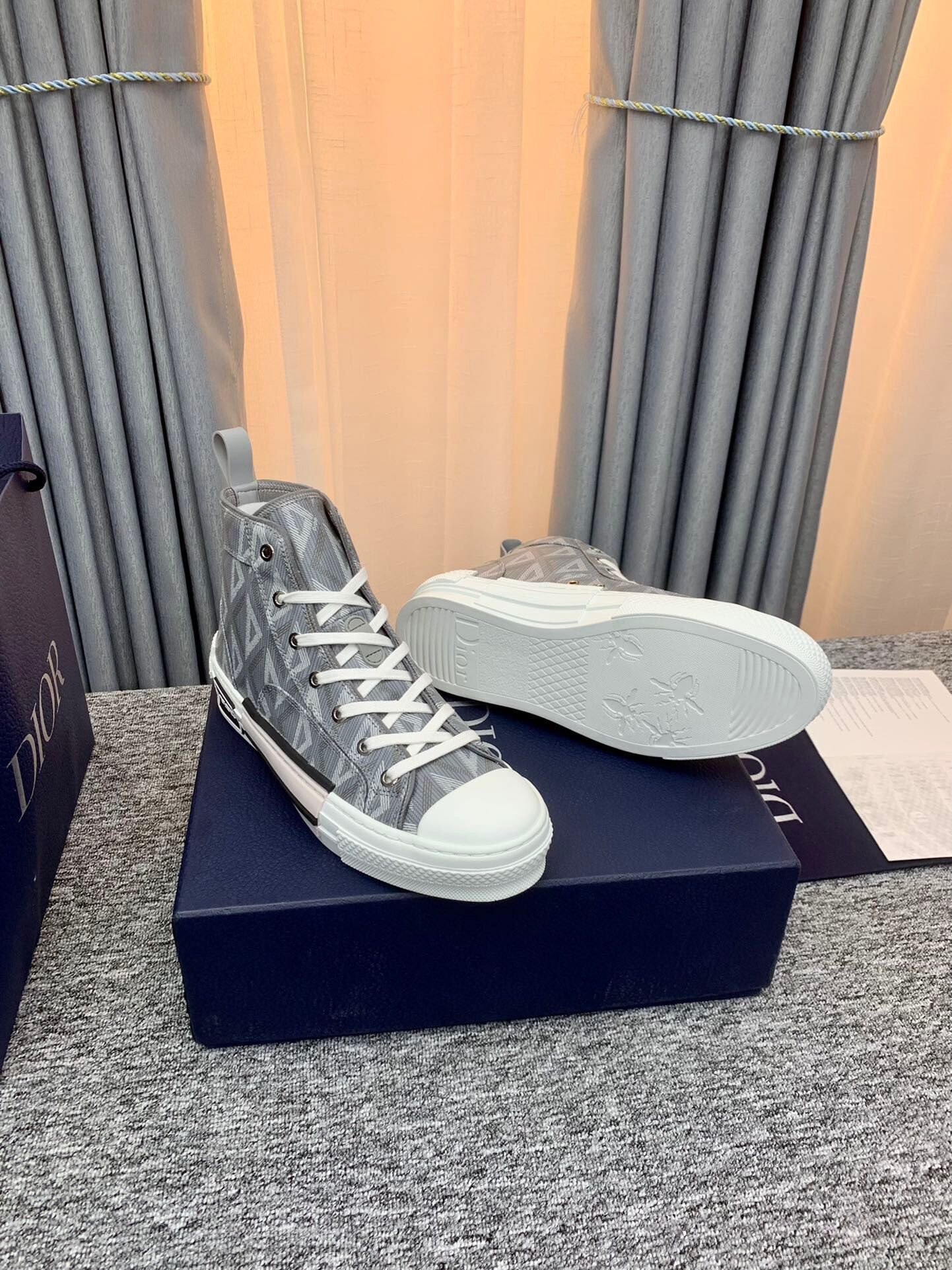 Dior B23 High Top Gray CD Diamond