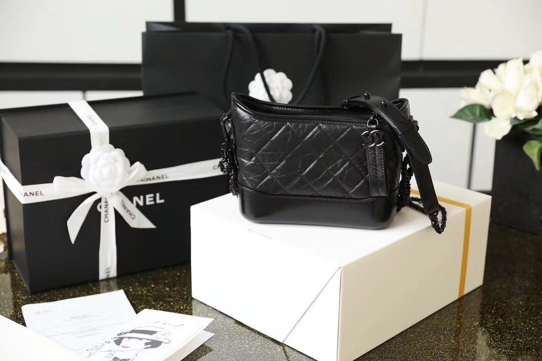 Chanel small Gabrielle bag all black 20cm