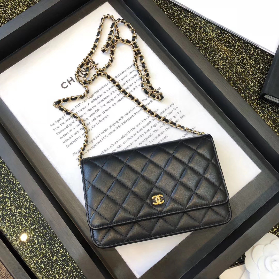 Chanel wallet on chain lambskin leather