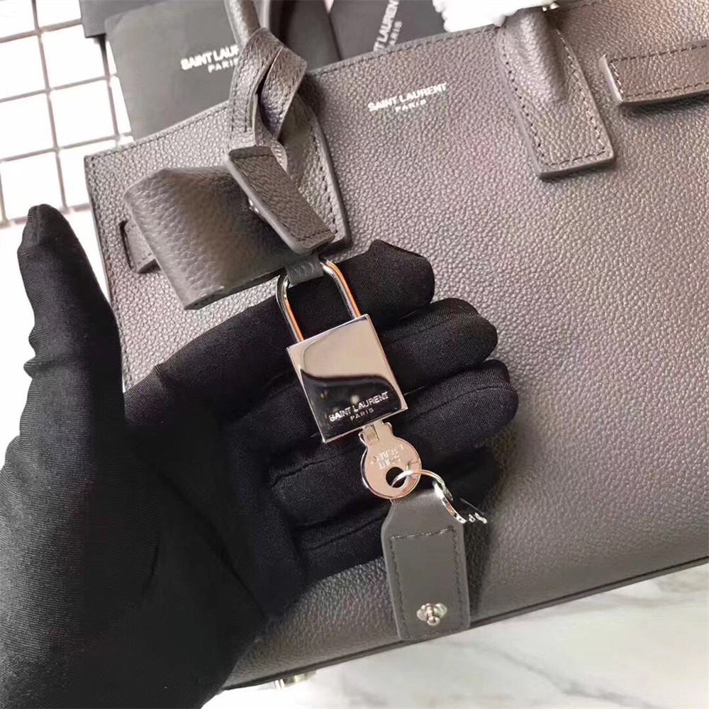 YSL SAC DE JOUR NANO IN GRAINED LEATHER GREY