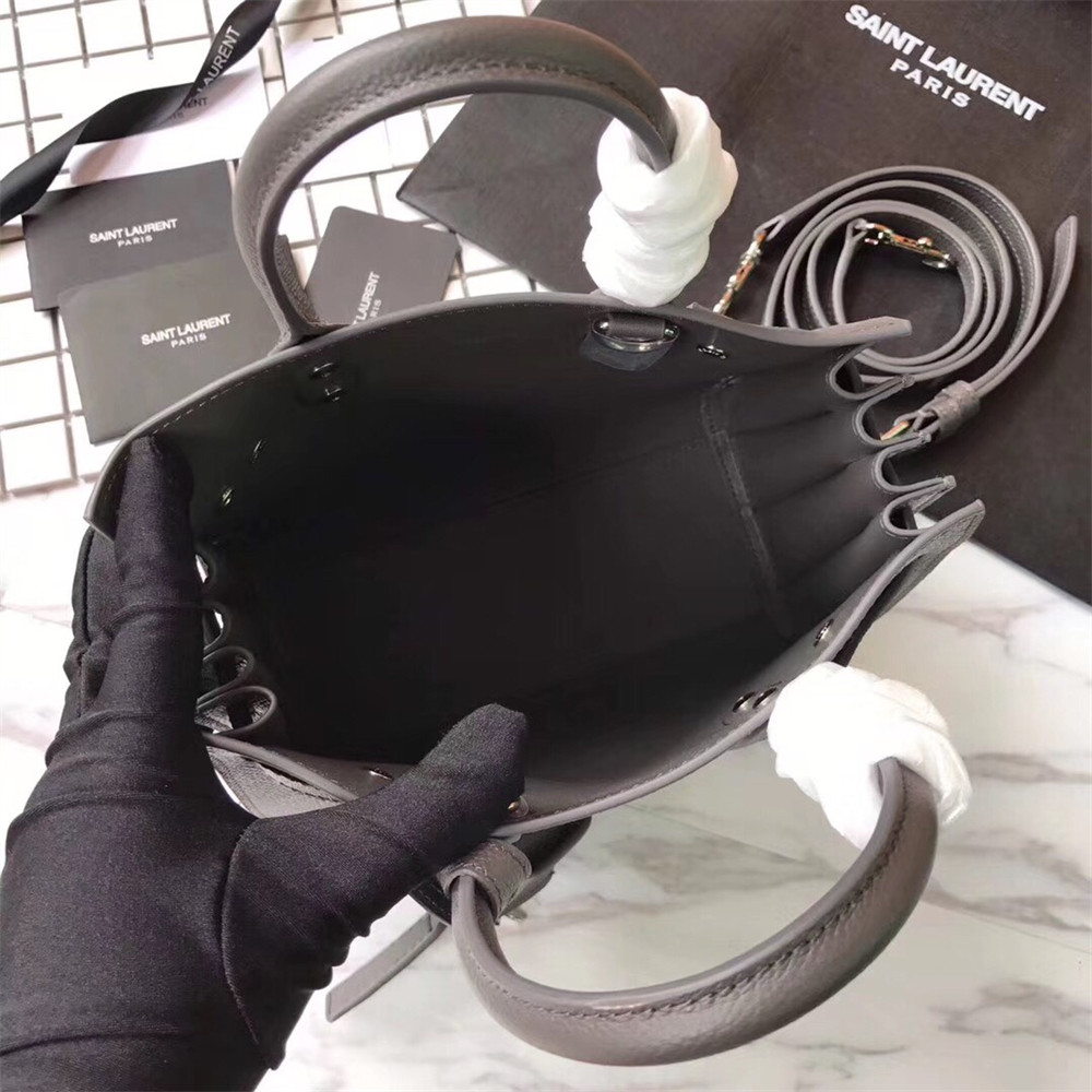 YSL SAC DE JOUR NANO IN GRAINED LEATHER GREY