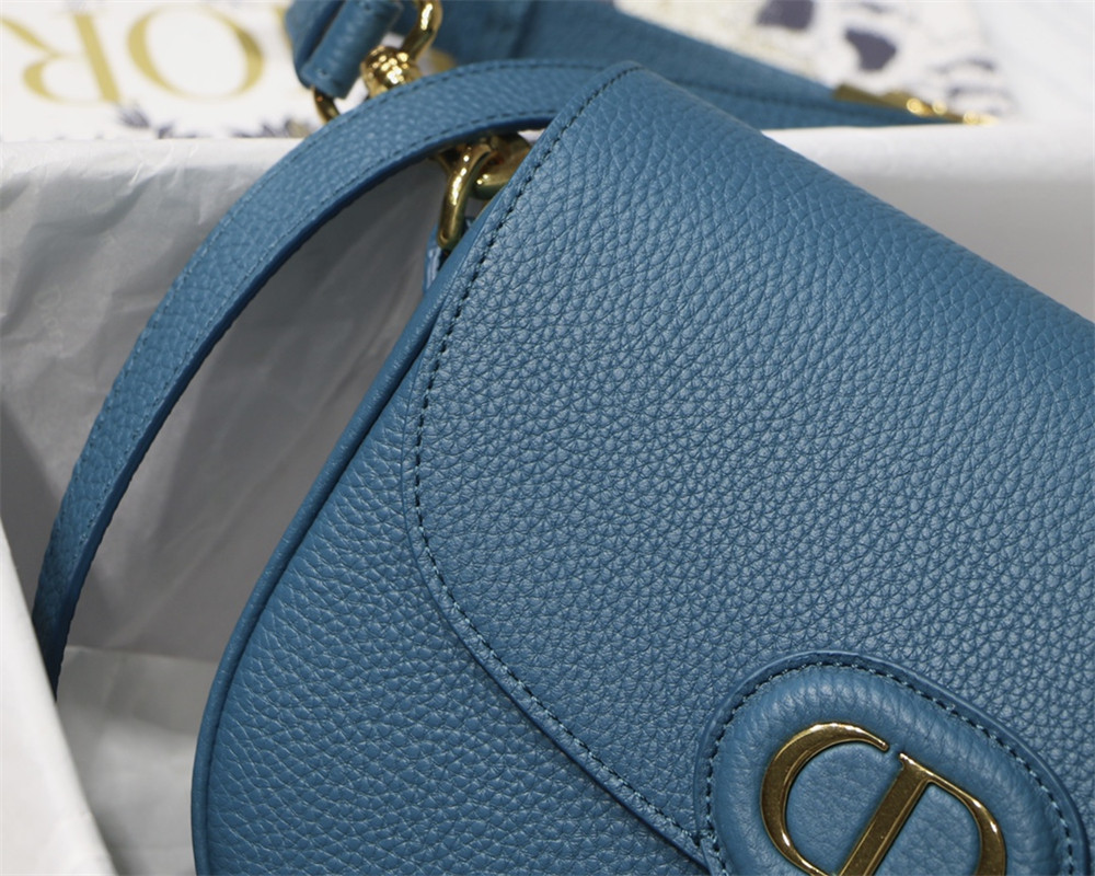 MEDIUM DIOR BOBBY BAG Blue Grained Calfskin
