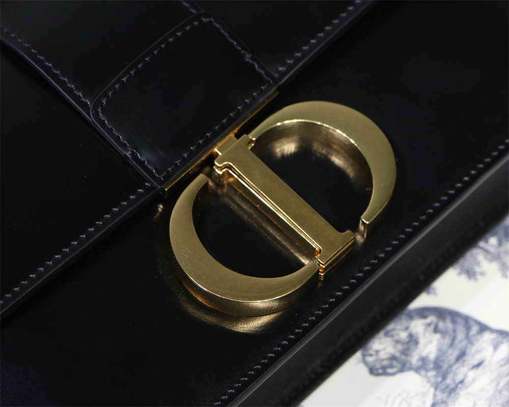 DIOR 30 MONTAIGNE CHAIN BAG SHINY BLACK