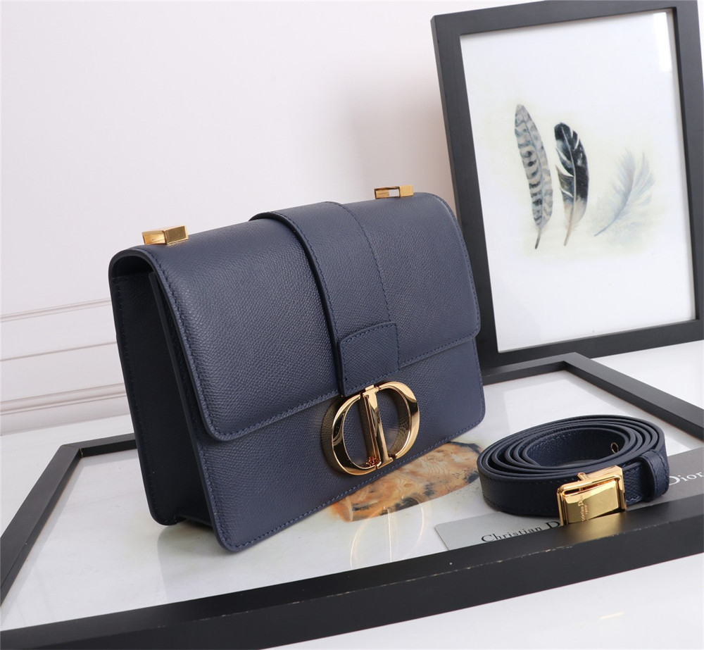 DIOR 30 MONTAIGNE CHAIN BAG Grained Navy