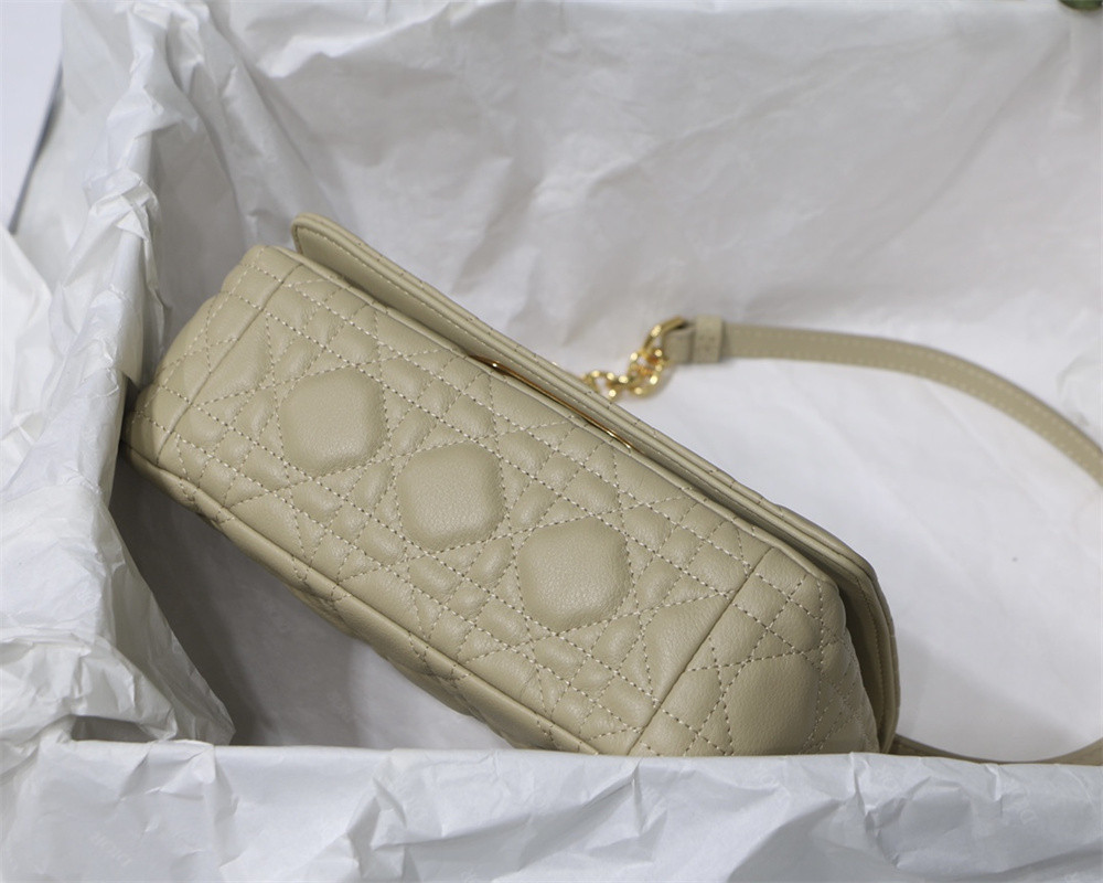 SMALL DIOR CARO BAG Beige Supple Cannage Calfskin 20 x 12 x 7 cm