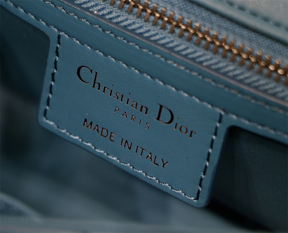 MEDIUM DIOR CARO BAG Navy Supple Cannage Calfskin With Silver Hardware 25.5 x 15.5 x 8 cm