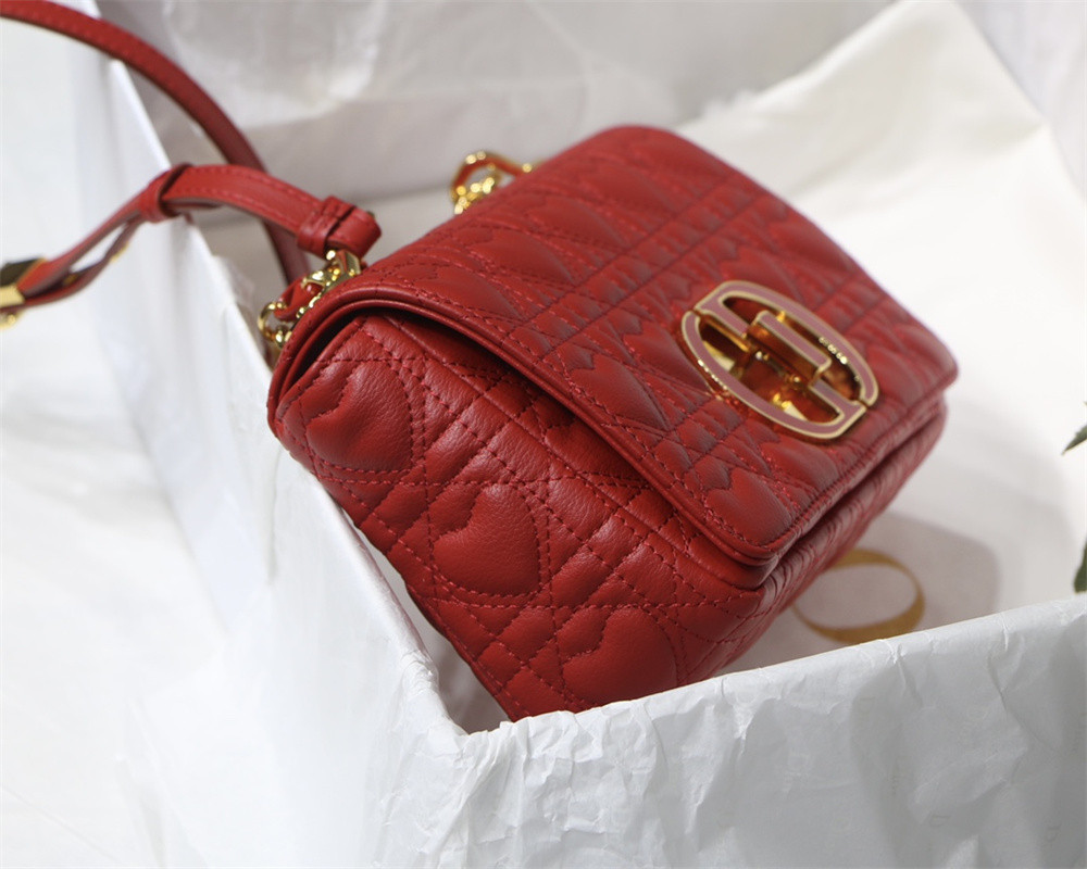 SMALL DIOR CARO BAG amour red 20 x 12 x 7 cm