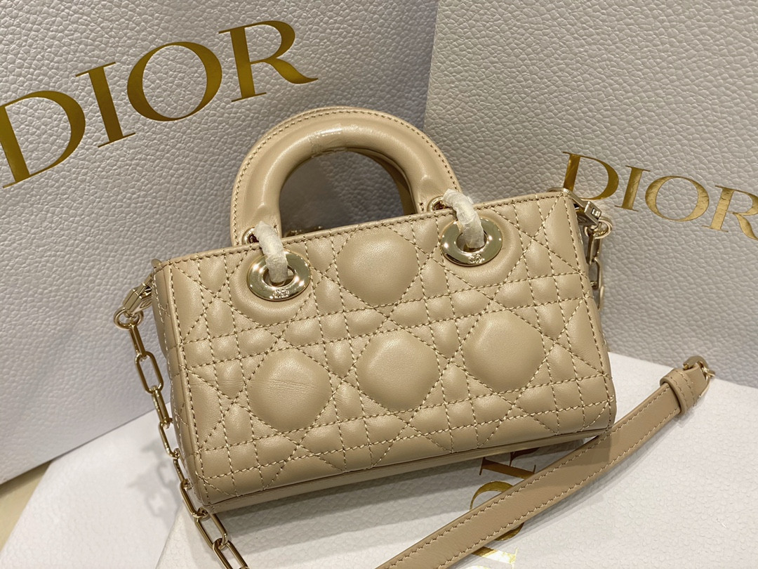 DIOR MINI LADY D-JOY BAG Biscuit 16 x 9 x 5 CM