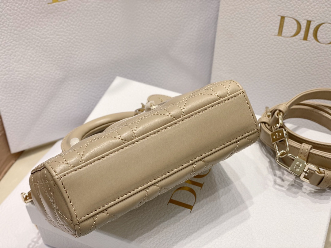 DIOR MINI LADY D-JOY BAG Biscuit 16 x 9 x 5 CM