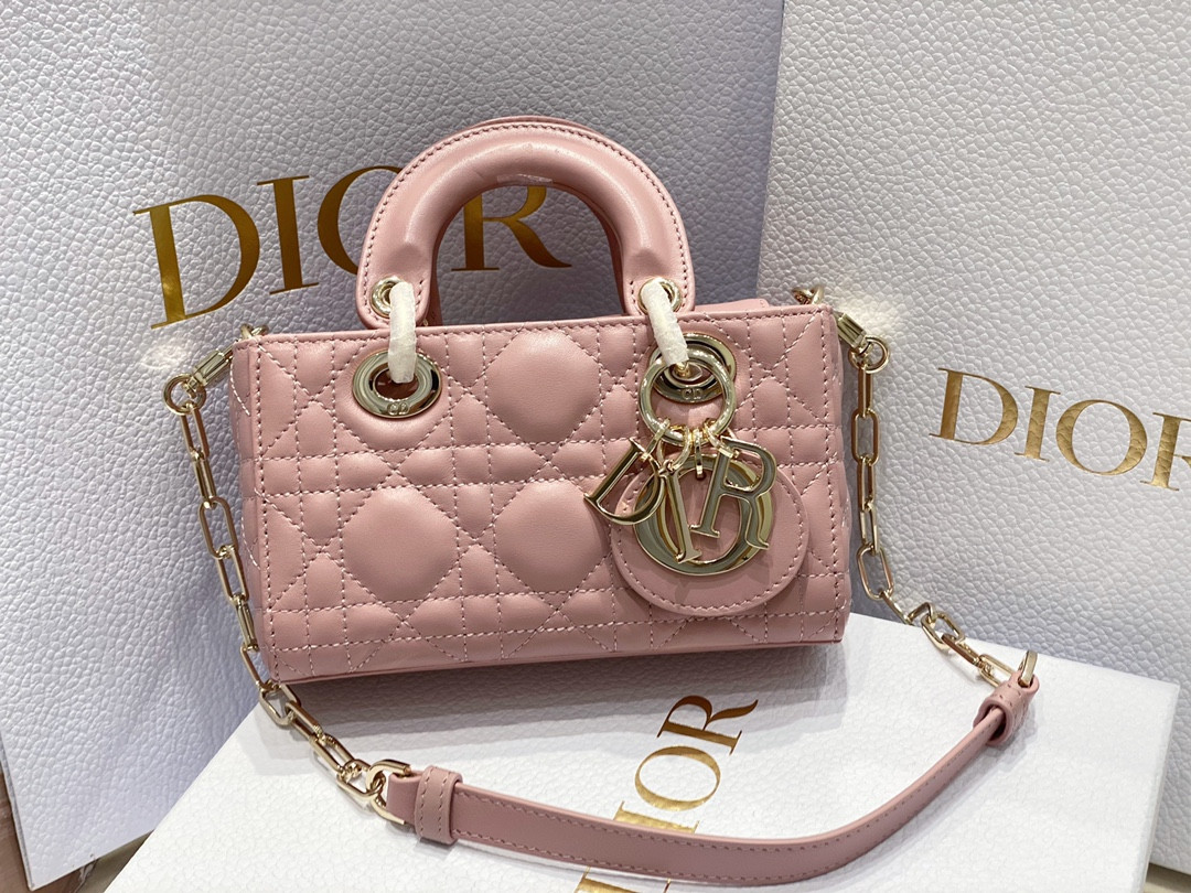 DIOR MINI LADY D-JOY BAG PINK 16 x 9 x 5 CM